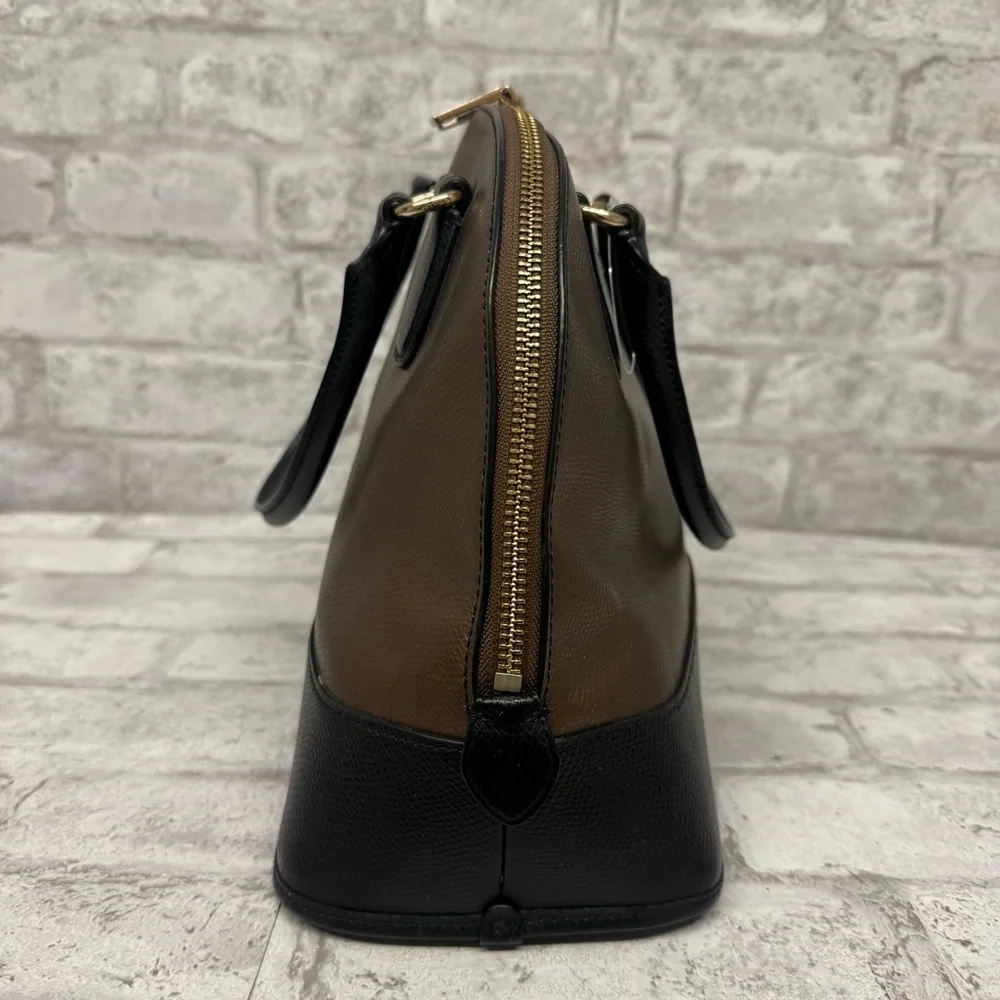 Coach F36057‎ Crossgrain Leather Cora Domed Crossbody Handbag Black Bronze